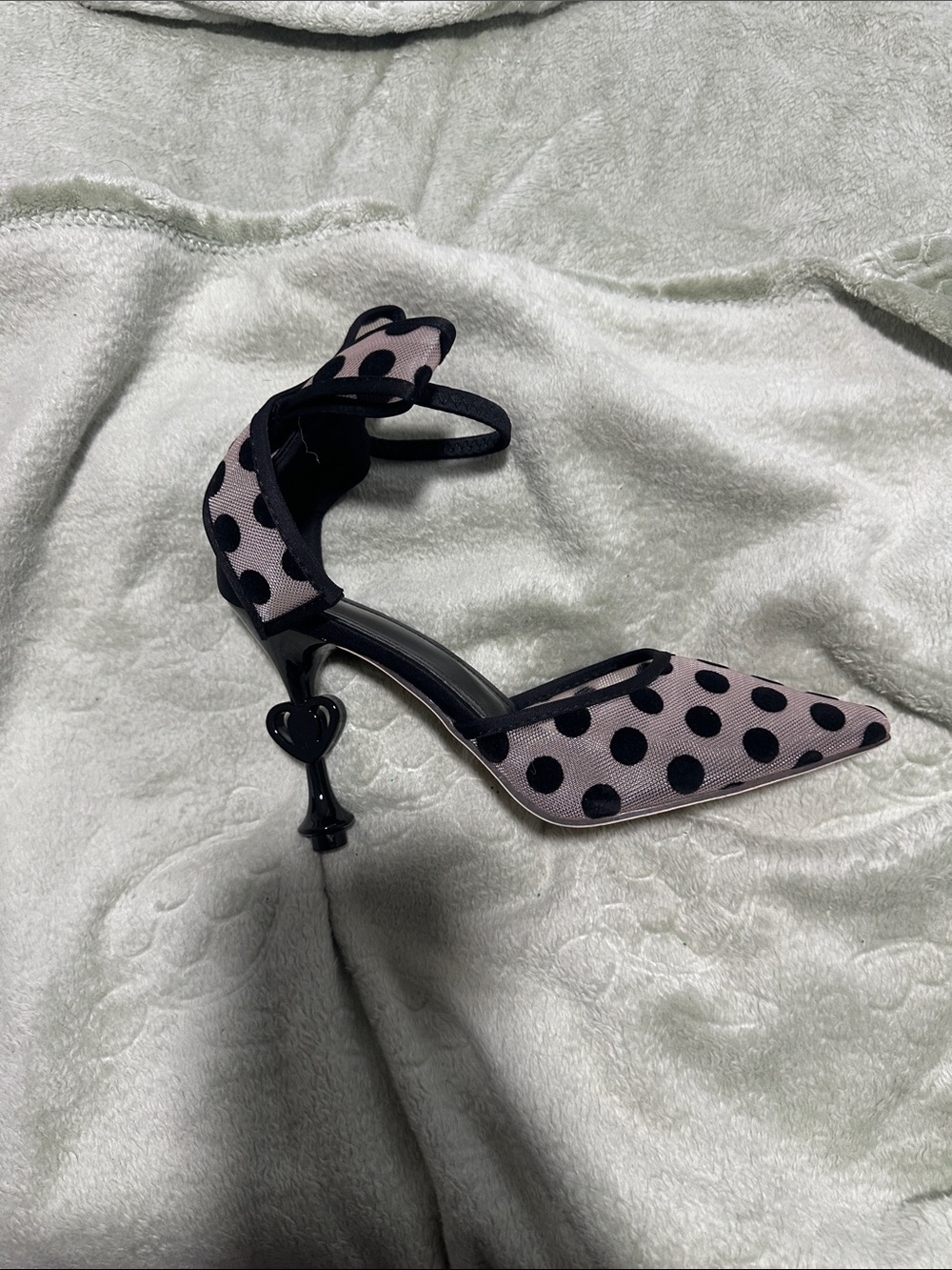 Women’s Pink Polka Dot Pointed Heel Sandals